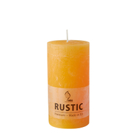 Papstar Rustic Stumpenkerze,  durchgefärbt 95788,  1 Karton = 6 Stück,  goldgelb