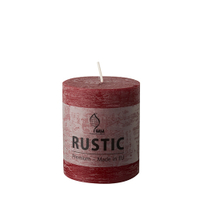 Papstar Rustic Tischkerze,  durchgefärbt 95781,  1 Karton = 6 Stück,  bordeaux