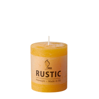 Papstar Rustic Tischkerze,  durchgefärbt 95782,  1 Karton = 6 Stück,  goldgelb