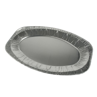 Papstar Servierplatten,  oval 10409,  1 Packung = 3 Stück,  Farbe: silber