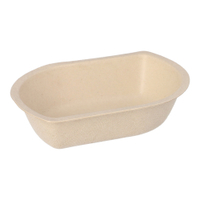 Papstar Snacktrays,  Zuckerrohr,  ungeteilt 97078,  1 Packung = 50 Stück,  Maße: 3, 1 cm x 9, 7 cm x 13, 2 cm