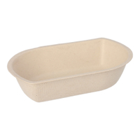 Papstar Snacktrays,  Zuckerrohr,  ungeteilt 97080,  1 Packung = 50 Stück,  Maße: 3, 6 cm x 11, 1 cm x 16, 8 cm