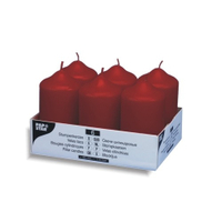 Papstar Stumpenkerzen bordeaux 17993,  1 Packung = 6 Stück