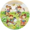 Papstar Teller,  rund 84704,  1 Packung = 10 Stück,  Motiv: "Pony Farm"