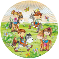 Papstar Teller,  rund 84704,  1 Packung = 10 Stück,  Motiv: Pony Farm
