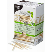 Papstar Zahnstocher,  Holz mit Menthol 16699,  1 Karton = 12 x 1000 Stück,  Länge: 6, 6 cm