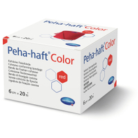 Peha-haft elastische Binden,  6 cm x 20 m,  selbsthaftend,  rot 9324603,  1 Packung = 1 Rolle