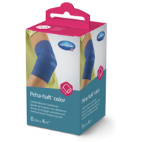 Peha-haft elastische Binden,  8 cm x 4 m,  selbsthaftend,  blau 9325020,  1 Karton = 20 Packungen à 1 Stück