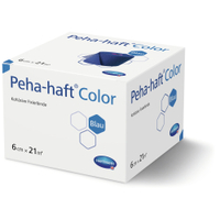 Peha-haft Fixierbinde 6 cm x 21 m gedehnt,  selbsthaftend,  blau 3000240,  1 Packung = 1 Binde