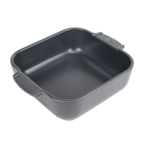 Peugeot Auflaufform APPOLIA Keramik quadratisch,  21 x 21 x 5, 4 cm 60220,  Farbe: schiefergrau