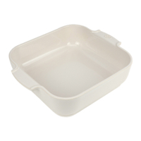 Peugeot Auflaufform APPOLIA Keramik quadratisch,  28 x 28 x 6, 5 cm 60169,  Farbe: ecru