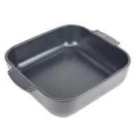 Peugeot Auflaufform APPOLIA Keramik quadratisch,  28 x 28 x 6, 5 cm 60183,  Farbe: schiefergrau
