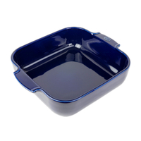 Peugeot Auflaufform APPOLIA Keramik quadratisch,  28 x 28 x 6, 5 cm 60190,  Farbe: blau