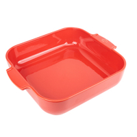Peugeot Auflaufform APPOLIA Keramik quadratisch,  36 x 36 x 7 cm 60138,  Farbe: rot