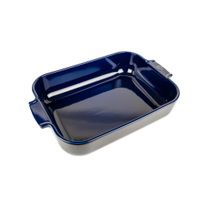 Peugeot Auflaufform APPOLIA Keramik rechteckig,  36 x 22 x 6, 8 cm 61203,  Farbe: blau