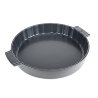 Peugeot Quicheform APPOLIA Keramik rund,  28 cm 60404,  Farbe: schiefergrau