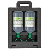 Plum Augendusche Notfallstation,  Augenspüllösung,  iBox2 DUO 4924,  1 mobile Wandbox = 2 x 1, 0 Liter Plum Augenspüllösung 0, 9 % NACL
