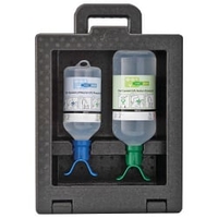 Plum Augendusche Notfallstation iBox2 DUO 4923,  1 mobile Wandbox = 0, 5 Liter pH-neutral + 1, 0 Liter 0, 9% NACL