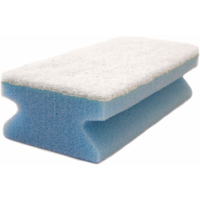 PROFI Griff-Vliesschwamm 01141BLW,  1 Packung = 10 Stück,  150 x 70 x 45 mm,  blau-weiß