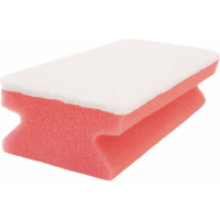 PROFI Griff-Vliesschwamm 01142ROW,  1 Packung = 10 Stück,  150 x 70 x 45 mm,  rot-weiß