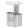 RENNER Edelstahl-Ascher,  mit Zigarettenaufkleber 7070-ES,  halbrund,  2 l