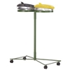 RENNER Müllsackständer fahrbar 2 x 70 - 120 l 8014-00-PB,  Klemmring in RAL 7016,  4 Kunststoffrollen