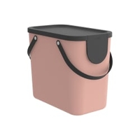 Rotho ALBULA Aufbewahrungssystem 25 Liter,  schwarzer Deckel 1040902089,  Farbe: linnea pink ged.