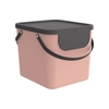 Rotho ALBULA Aufbewahrungssystem 40 Liter,  schwarzer Deckel 1041002089,  Farbe: linnea pink ged.