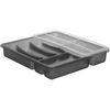 Rotho BASIC Besteckkasten mit Extra-Top-Gleiter 1752290001,  Farbe: anthrazit / transparent