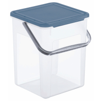 Rotho BASIC Waschmittelbehälter,  9 Liter 1770106161,  Farbe: transparent / horizon blue,  5 kg