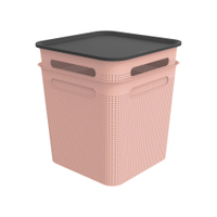 Rotho BRISEN Boxen mit Deckel 18 Liter,  2-teilig 1038902089,  Farbe: linnea pink ged.