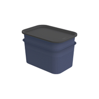 Rotho BRISEN Boxen mit Deckel 4, 5 Liter,  2-teilig 1038606211,  Farbe: iris dunkelblau ged.