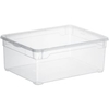 Rotho CLEAR Clearbox mit QR-Code,  Aufbewahrungsbox,  transparent 1404800096,  Füllmenge: 10 Liter,  Maße (L x B x H): 365 x 265 x 140 mm