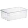 Rotho CLEAR Clearbox mit QR-Code,  Aufbewahrungsbox,  transparent 1708100096,  Füllmenge: 5 Liter,  Maße (L x B x H): 335 x 190 x 110 mm
