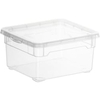 Rotho CLEAR Clearbox mit QR-Code,  Aufbewahrungsbox,  transparent 1708200096,  Füllmenge: 2 Liter,  Maße (L x B x H): 190 x 165 x 90 mm