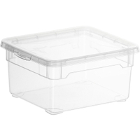 Rotho CLEAR Clearbox mit QR-Code,  Aufbewahrungsbox,  transparent 1708200096,  Füllmenge: 2 Liter,  Maße (L x B x H): 190 x 165 x 90 mm