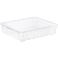 Rotho CLEAR Clearbox mit QR-Code,  Aufbewahrungsbox,  transparent 1744200096,  Füllmenge: 9 Liter,  Maße (L x B x H): 400 x 335 x 85 mm