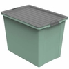 Rotho COMPACT A3 Stapelbox mit Rollen,  70 Liter 1164905092PC,  Farbe: anthrazit/ grün