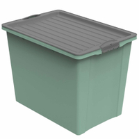 Rotho COMPACT A3 Stapelbox mit Rollen,  70 Liter 1164905092PC,  Farbe: anthrazit/ grün