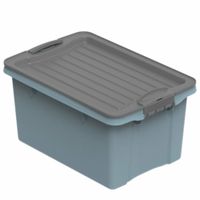 Rotho COMPACT A5 Stapelbox,  4, 5 Liter 1776206161PC,  Farbe: anthrazit/ blau