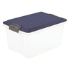 Rotho COMPACT A5 Stapelbox,  4, 5 Liter transparent 1776206211,  Deckelfarbe: iris dunkelblau ged.