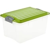 Rotho COMPACT Stapelbox,  4, 5 Liter 1776205519,  Farbe: transparent / grün
