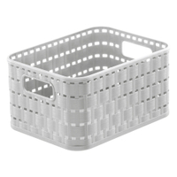 Rotho COUNTRY Aufbewahrungskorb Rattan 2 Liter,  A6 1166701023WS,  Farbe: Mistletoe white
