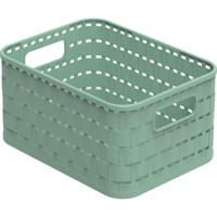 Rotho COUNTRY Aufbewahrungskorb Rattan 2 Liter,  A6 1166705092WS,  Farbe: Mistletoe green