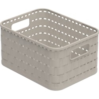 Rotho COUNTRY ECO Aufbewahrungskorb Rattan 2 Liter,  A6 1166707422PCWS,  Farbe: Cappuccino