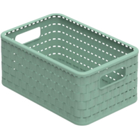 Rotho COUNTRY ECO Aufbewahrungskorb Rattan 6 Liter,  A5 1115205092PC,  Farbe: Mistletoe green