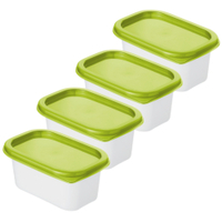 Rotho DOMINO Gefrierdosen,  lime grün 1755005070,  1 Set = 4 x 0, 2 Liter
