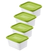 Rotho DOMINO Gefrierdosen,  lime grün 1755205070,  1 Set = 4 x 0, 75 Liter