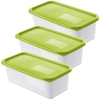 Rotho DOMINO Gefrierdosen,  lime grün 1755305070,  1 Set = 3 x 1, 2 Liter