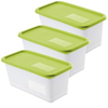 Rotho DOMINO Gefrierdosen,  lime grün 1755405070,  1 Set = 3 x 1, 5 Liter